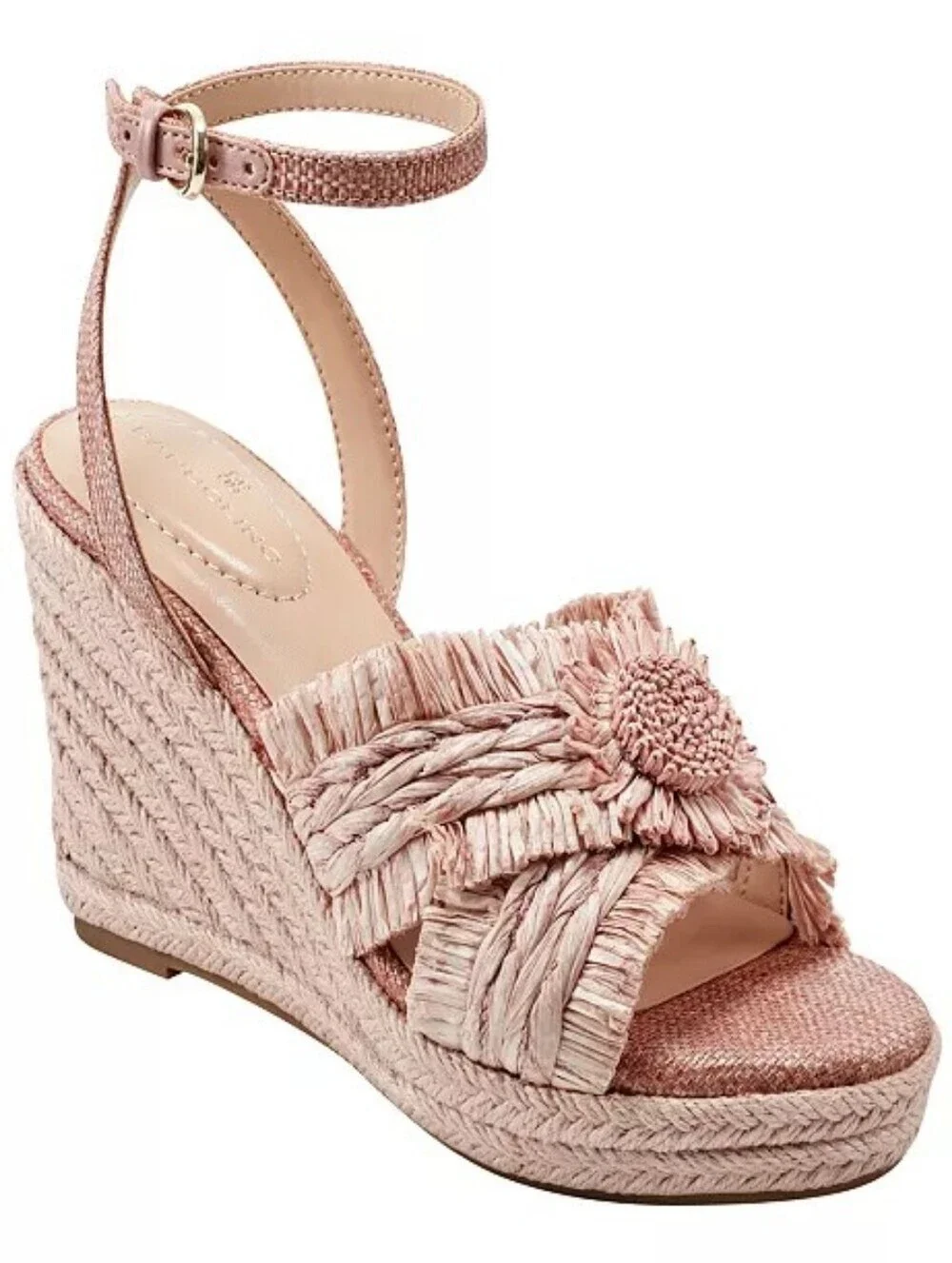 Women's Krista Espadrille Flower Wedge Sandals Soft Pink Sz 9